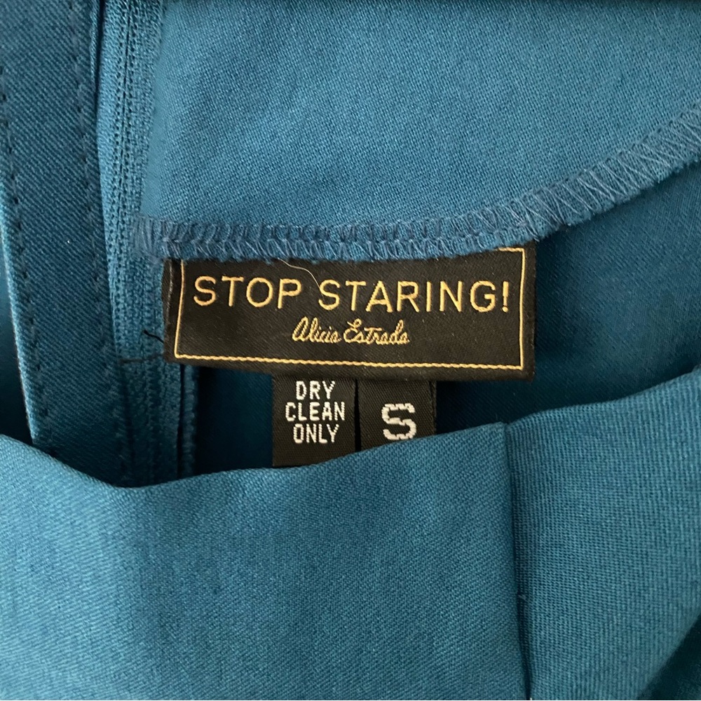 Stop Staring Retro Style Teal Pinup Dress - Picture 4 of 5